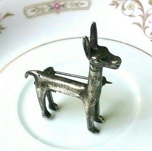 😍 Vtg Llama Solid Sterling Silver Brooch